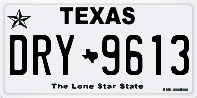 TX license plate DRY9613