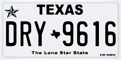TX license plate DRY9616
