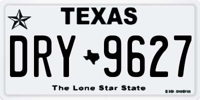 TX license plate DRY9627