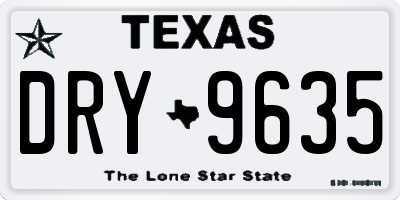 TX license plate DRY9635
