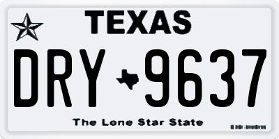 TX license plate DRY9637