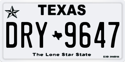 TX license plate DRY9647