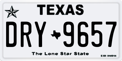 TX license plate DRY9657