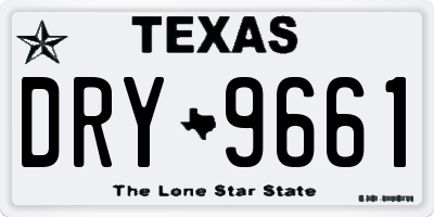 TX license plate DRY9661