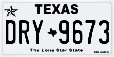 TX license plate DRY9673
