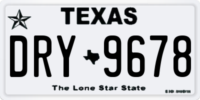 TX license plate DRY9678