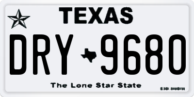 TX license plate DRY9680