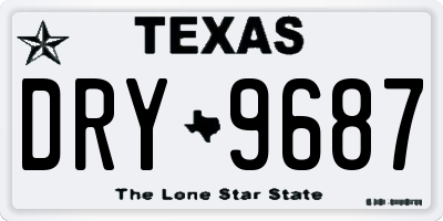 TX license plate DRY9687