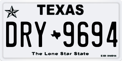 TX license plate DRY9694