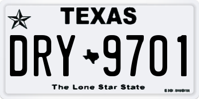 TX license plate DRY9701