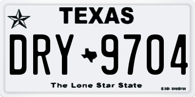 TX license plate DRY9704