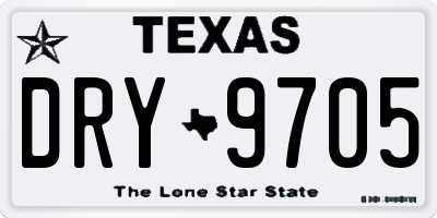TX license plate DRY9705