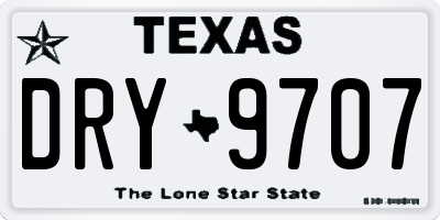 TX license plate DRY9707