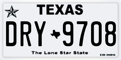 TX license plate DRY9708