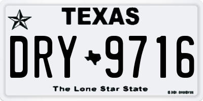 TX license plate DRY9716