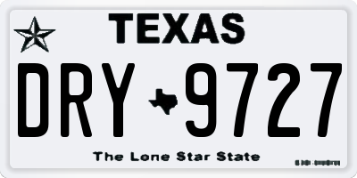 TX license plate DRY9727