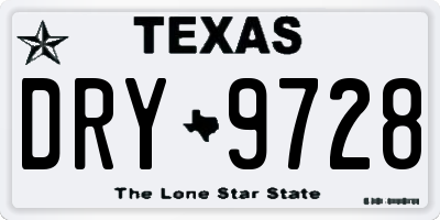 TX license plate DRY9728