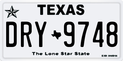 TX license plate DRY9748