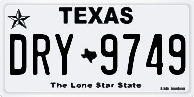 TX license plate DRY9749