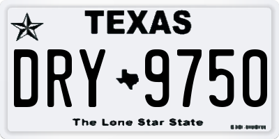 TX license plate DRY9750