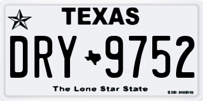 TX license plate DRY9752