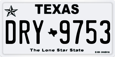 TX license plate DRY9753