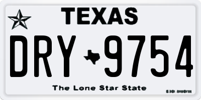TX license plate DRY9754