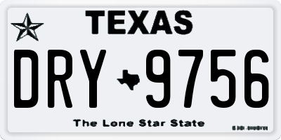 TX license plate DRY9756