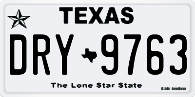 TX license plate DRY9763
