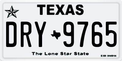 TX license plate DRY9765
