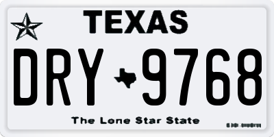 TX license plate DRY9768