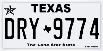 TX license plate DRY9774