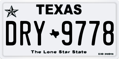 TX license plate DRY9778