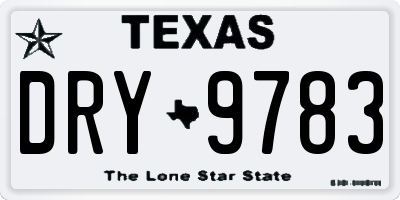 TX license plate DRY9783