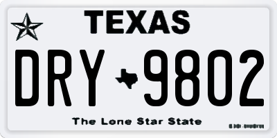 TX license plate DRY9802