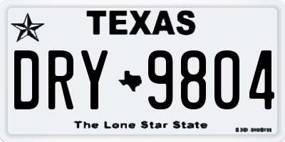 TX license plate DRY9804