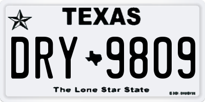 TX license plate DRY9809