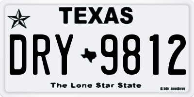 TX license plate DRY9812