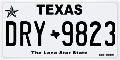 TX license plate DRY9823