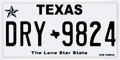 TX license plate DRY9824