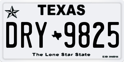 TX license plate DRY9825