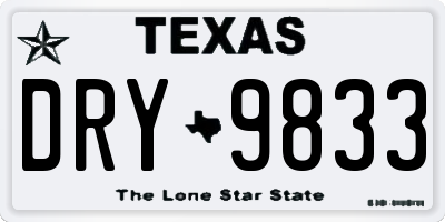 TX license plate DRY9833