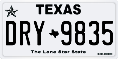 TX license plate DRY9835