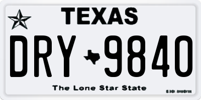 TX license plate DRY9840