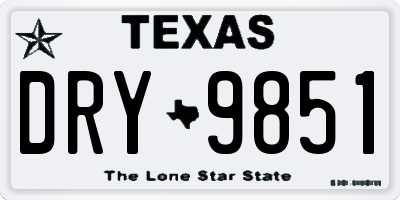 TX license plate DRY9851