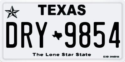 TX license plate DRY9854