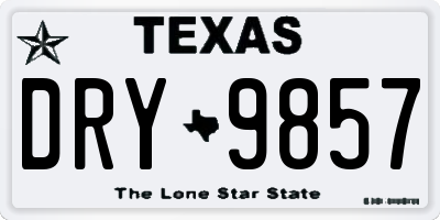 TX license plate DRY9857