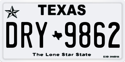 TX license plate DRY9862