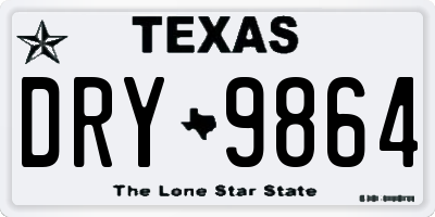 TX license plate DRY9864
