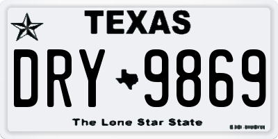 TX license plate DRY9869